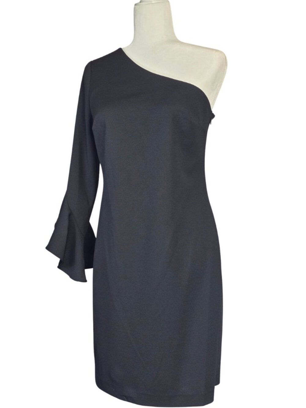 Trina Turk Kadinsky One Shoulder Dress Black Assymetrical Size 4 NWT